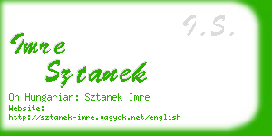 imre sztanek business card